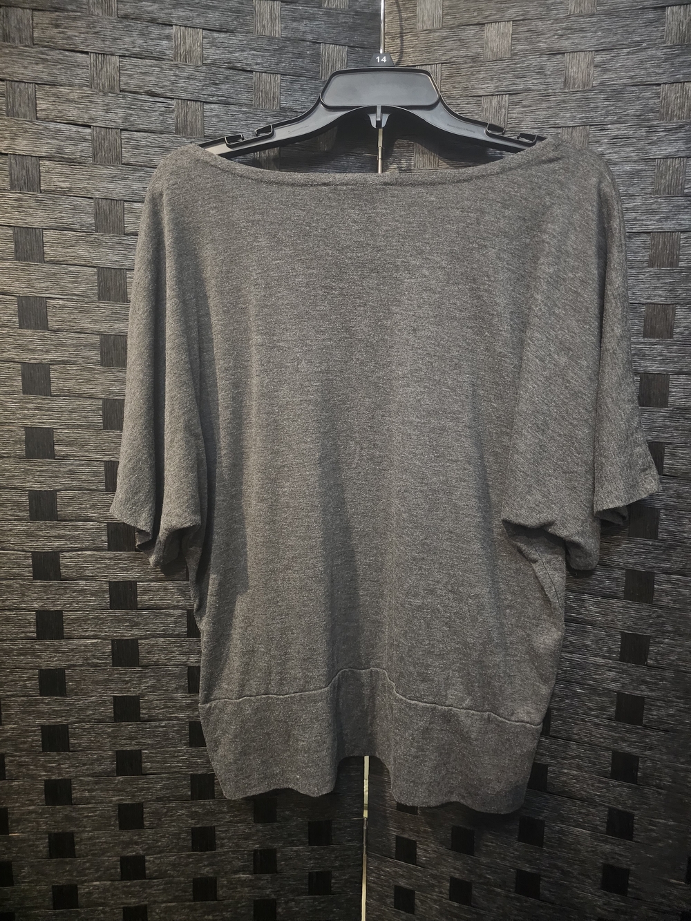 ZENANA Signature Charcoal Gray Short Sleeve Scoop Neck Top - Picture 2 of 3